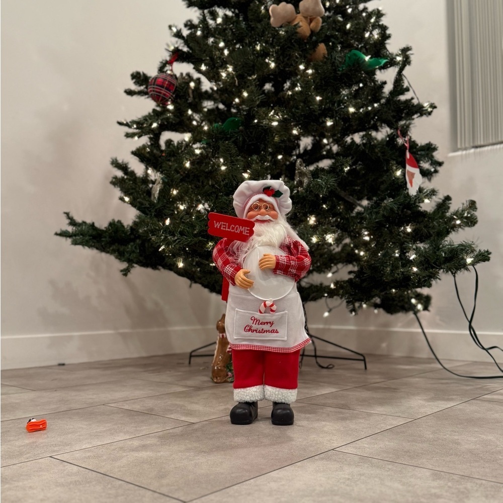 Chef Santa Claus 16 Inch Welcome Christmas Kitchen Decor Figurine - Picture 2 of 4
